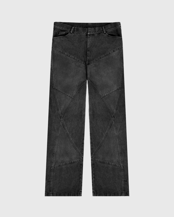 PANELLED DENIM - WASHED BLACK