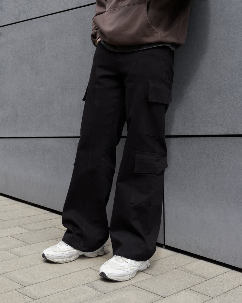 CANVAS CARGO PANTS IN BLACK