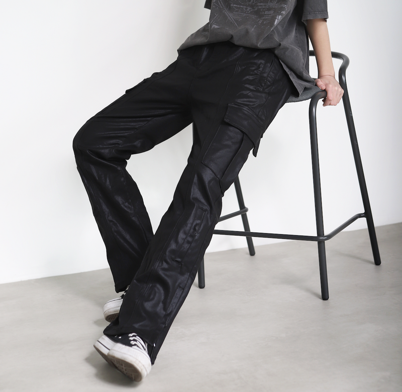 DENIM CARGO PANT - WAXED BLACK