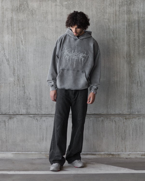 (PRE-ORDER) EMBROIDERED SIGIL HOODIE - VINTAGE GRAY