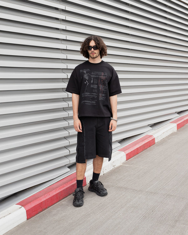 CARGO SHORTS IN OFF BLACK