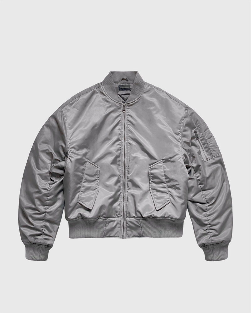 Gray bomber top