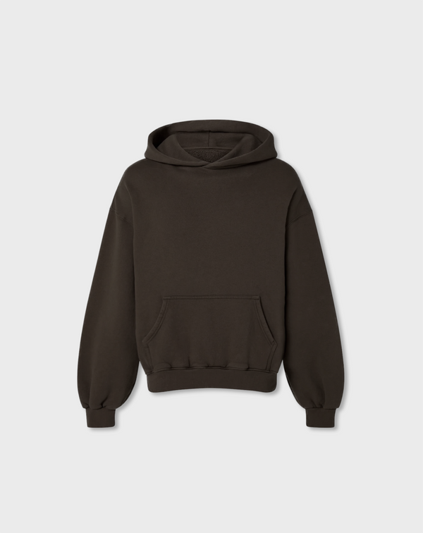 EMBROIDERED HOODIE IN DARK BROWN