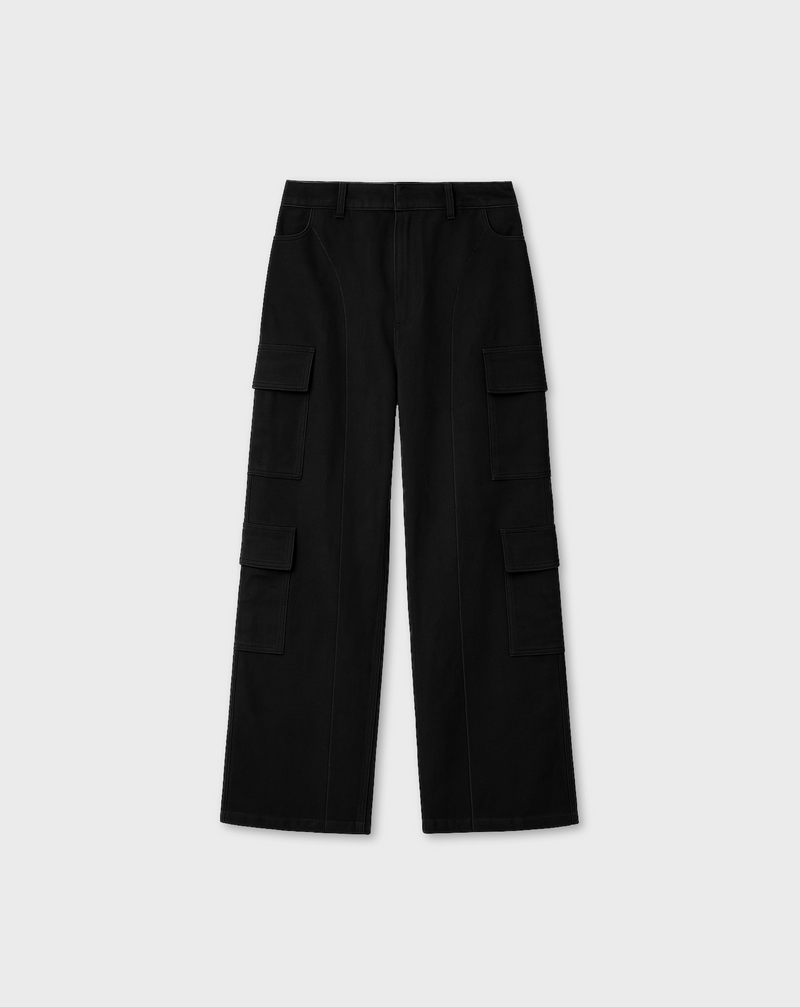 CANVAS CARGO PANTS IN BLACK