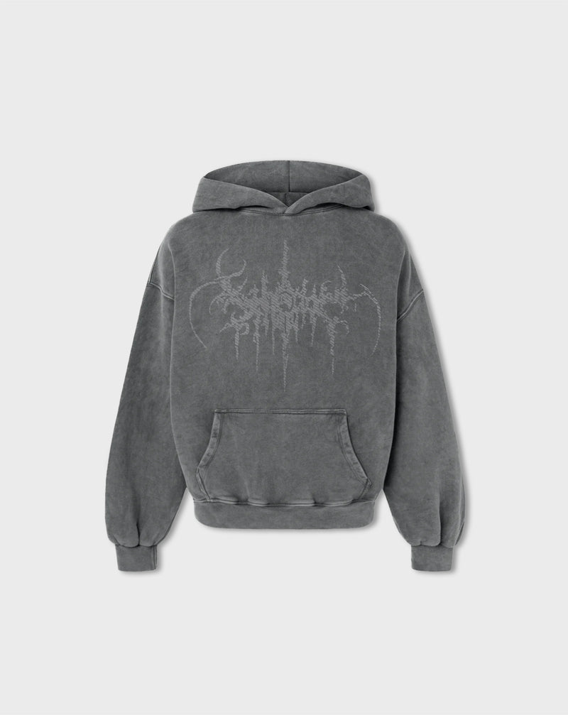 EMBROIDERED SIGIL HOODIE IN VINTAGE GRAY