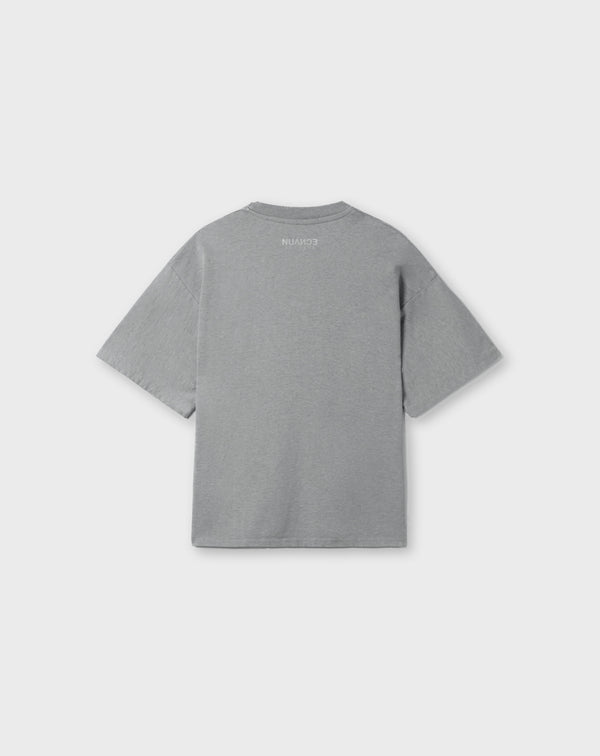EMBROIDERED LOGO TEE IN GRAY MARL