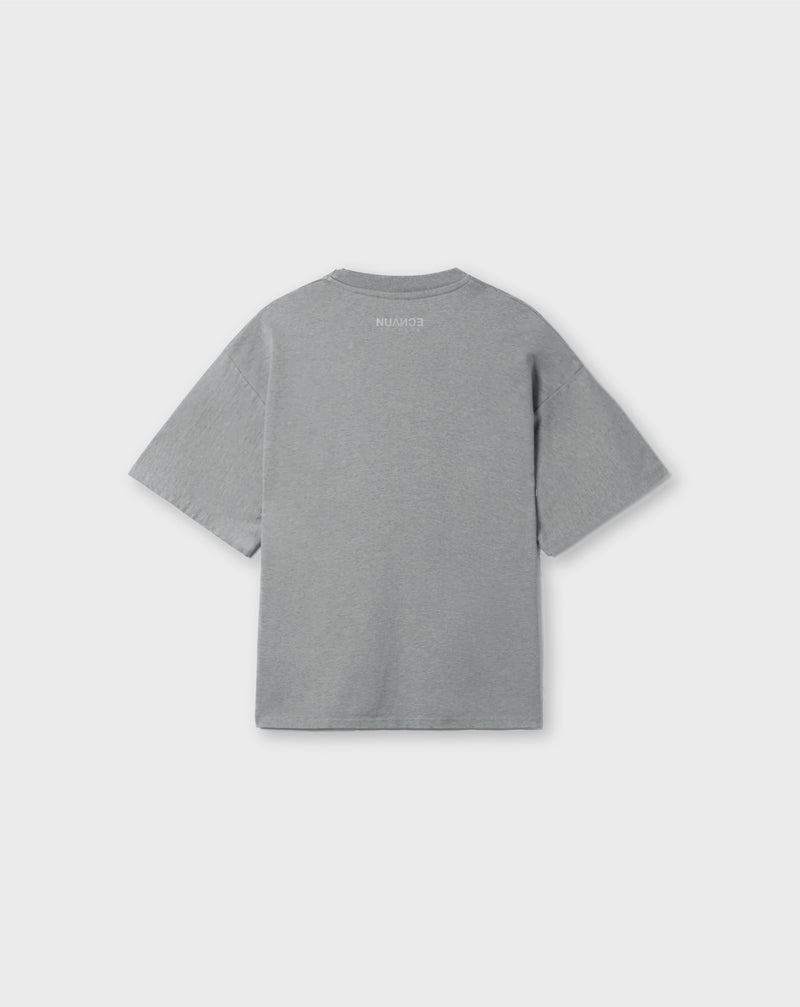 EMBROIDERED LOGO TEE IN GRAY MARL