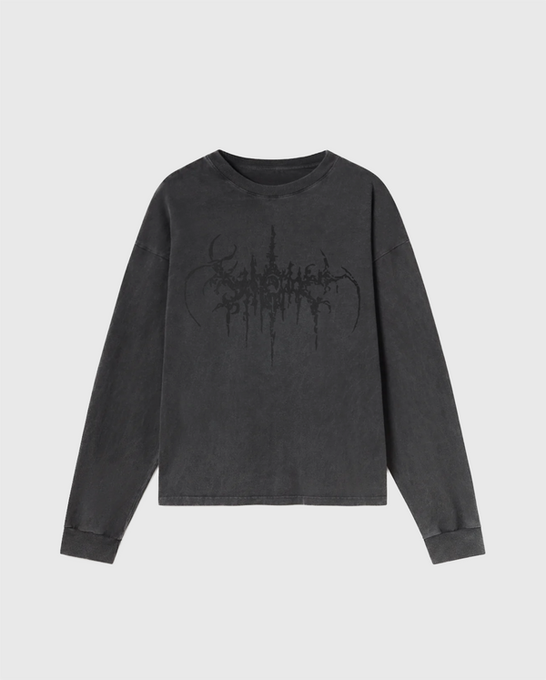 EMBROIDERED L/S SIGIL TEE - VINTAGE BLACK